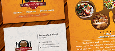 Mnandi's Food Joint corporate identity on Copa D Donald portfolio page